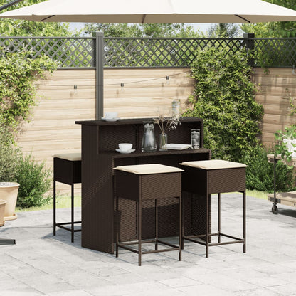 5-Delige Tuinbarset Met Kussens Poly Rattan 4