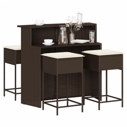 5-Delige Tuinbarset Met Kussens Poly Rattan 4