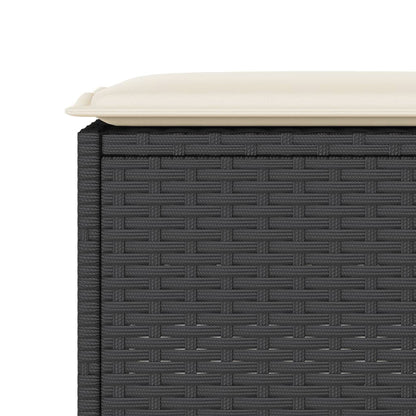 3-delige Tuinbarset met kussens poly rattan zwart