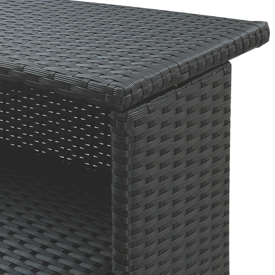 3-delige Tuinbarset met kussens poly rattan zwart