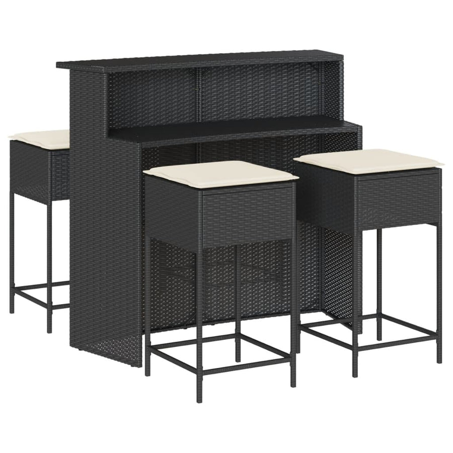 5-Delige Tuinbarset Met Kussens Poly Rattan 4