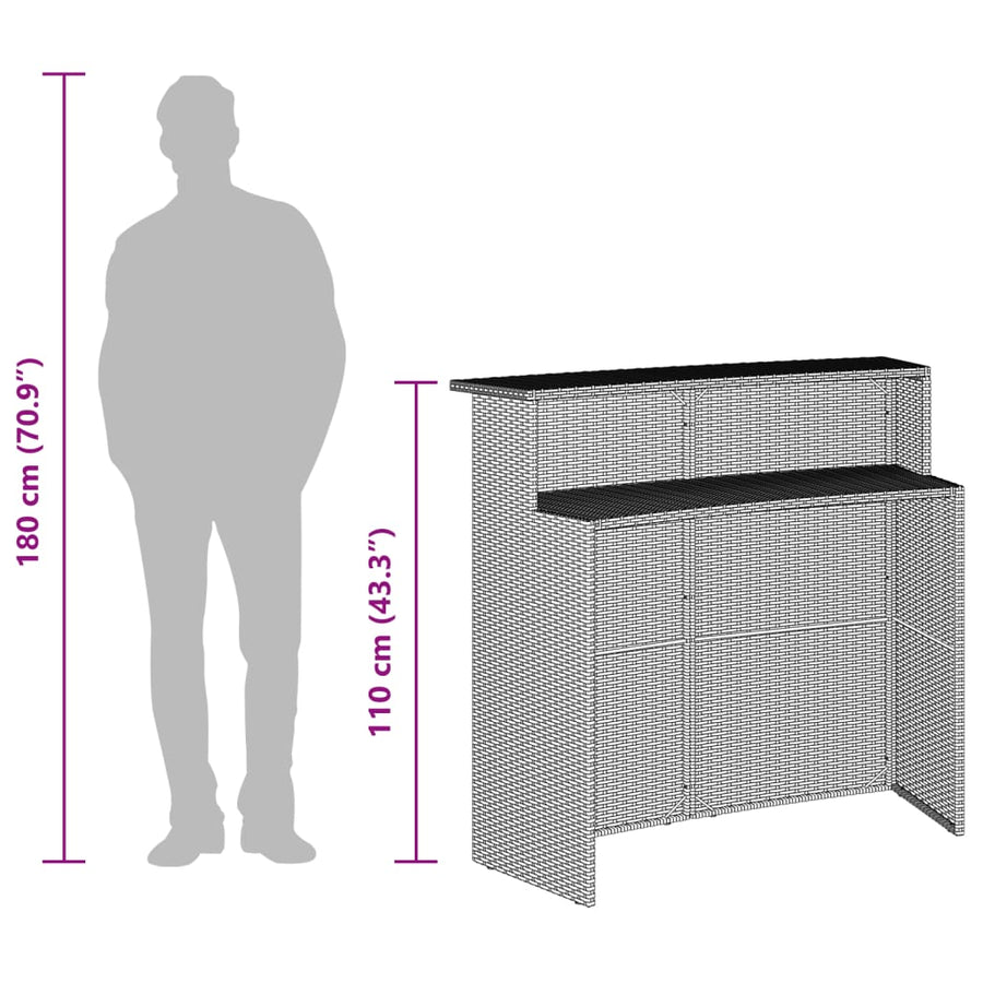 5-Delige Tuinbarset Met Kussens Poly Rattan 4