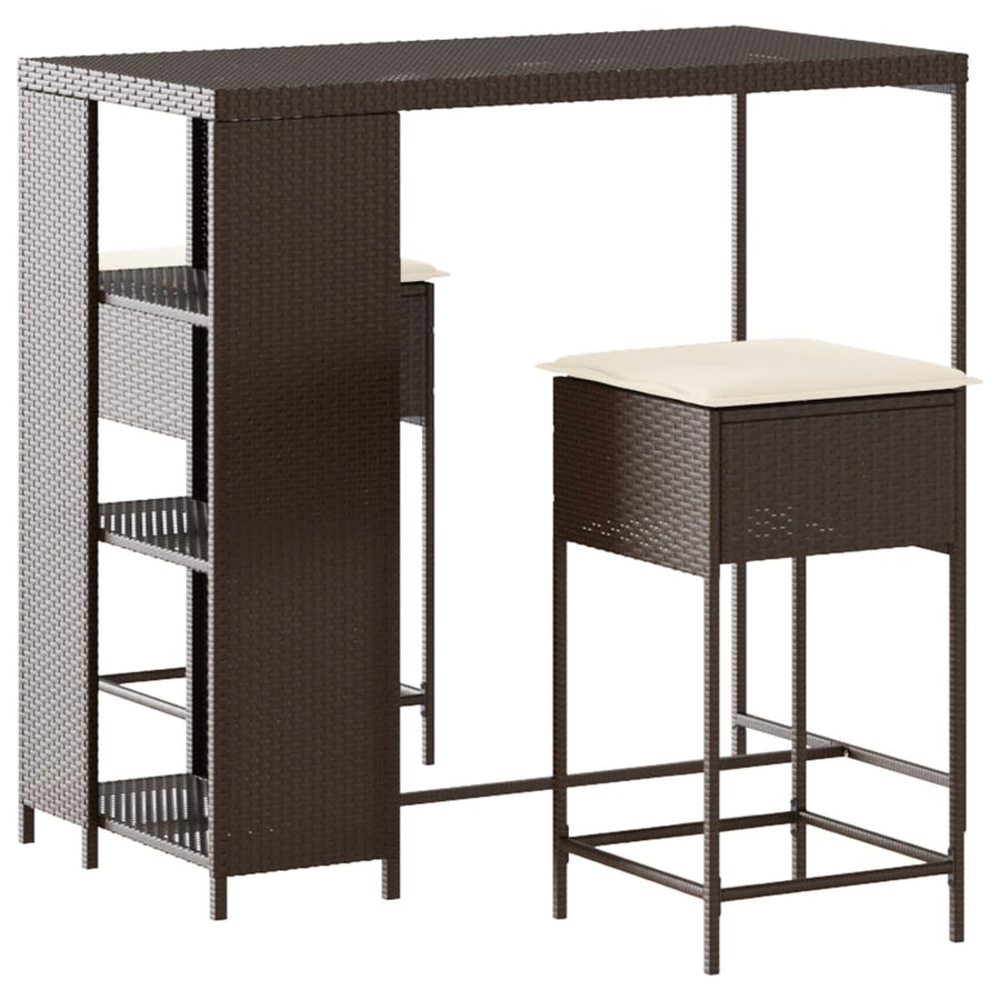 3-Delige Tuinbarset Met Kussens Poly 2