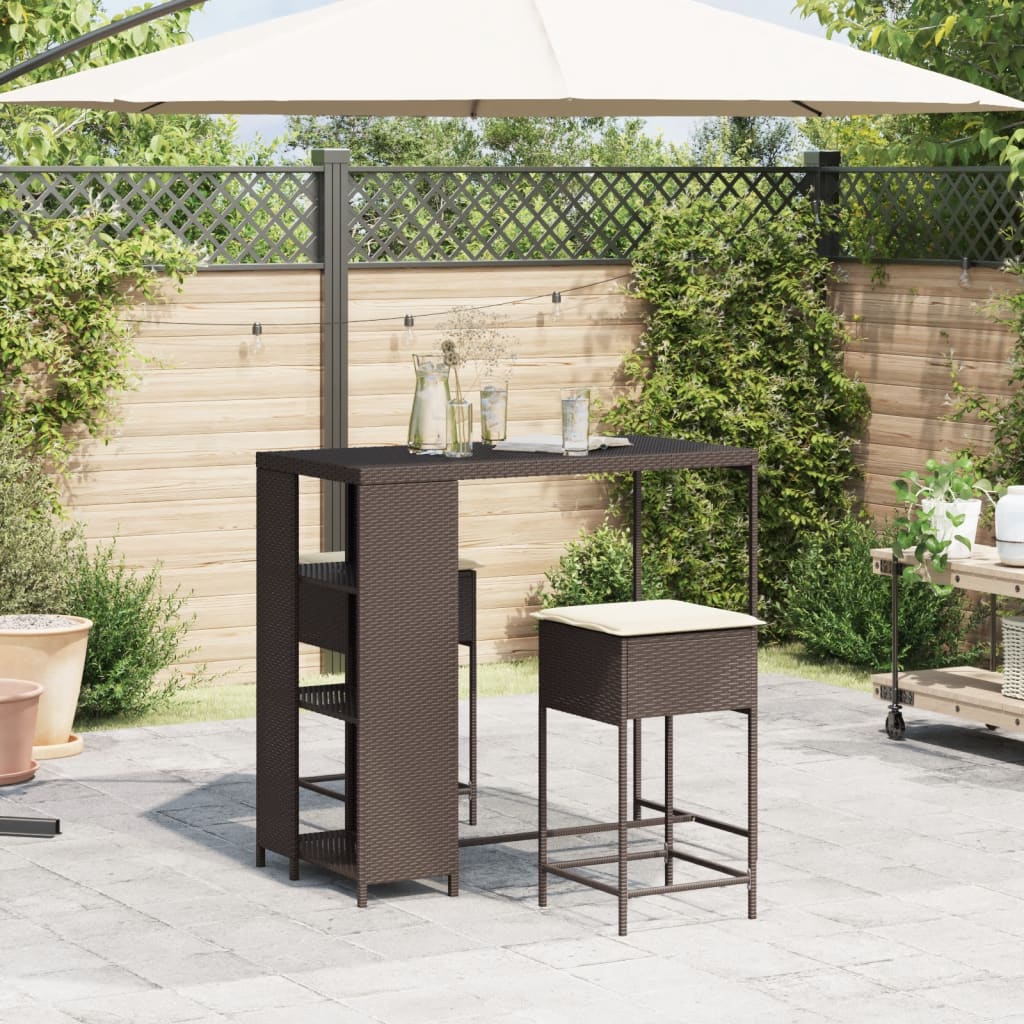 3-Delige Tuinbarset Met Kussens Poly 2
