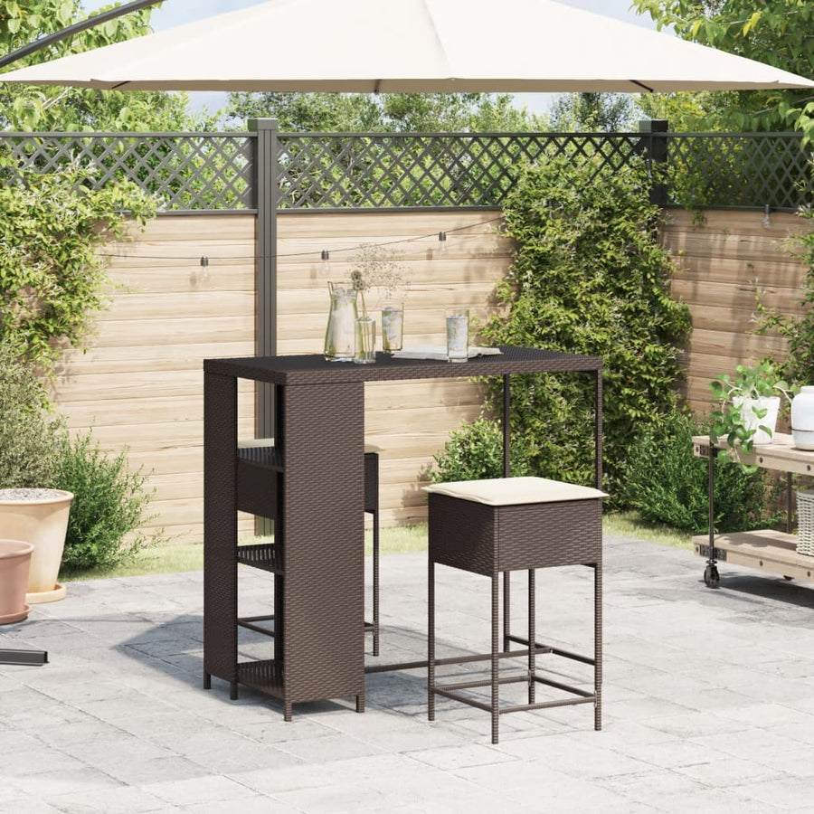 3-Delige Tuinbarset Met Kussens Poly 2