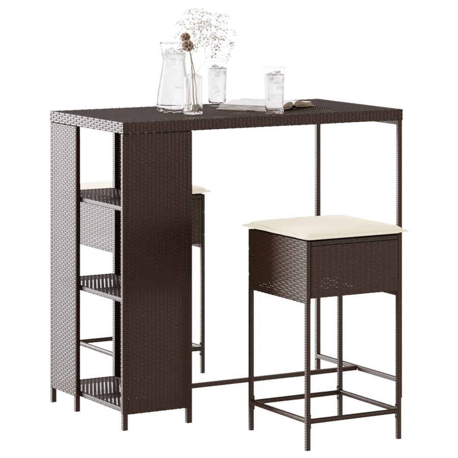 3-Delige Tuinbarset Met Kussens Poly 2