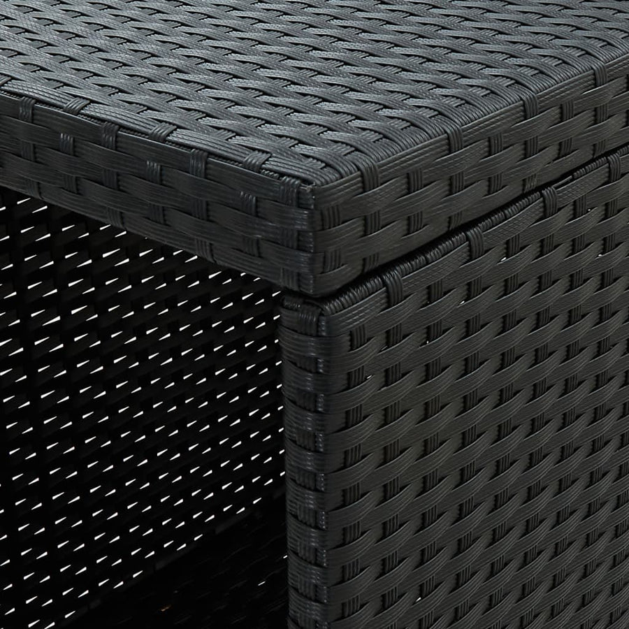 3-delige Tuinbarset met kussens poly rattan zwart