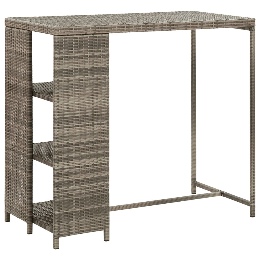 3-delige Tuinbarset met kussens poly rattan grijs