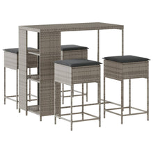 5-Delige Tuinbarset Met Kussens Poly 4 Grijs rattan