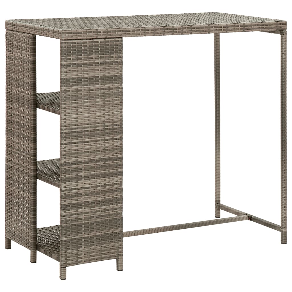 5-Delige Tuinbarset Met Kussens Poly 4 Grijs rattan