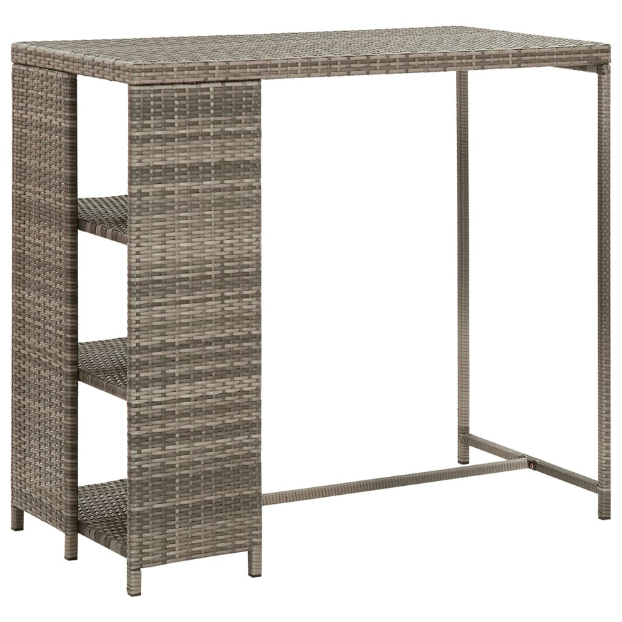 5-Delige Tuinbarset Met Kussens Poly 4 Grijs rattan