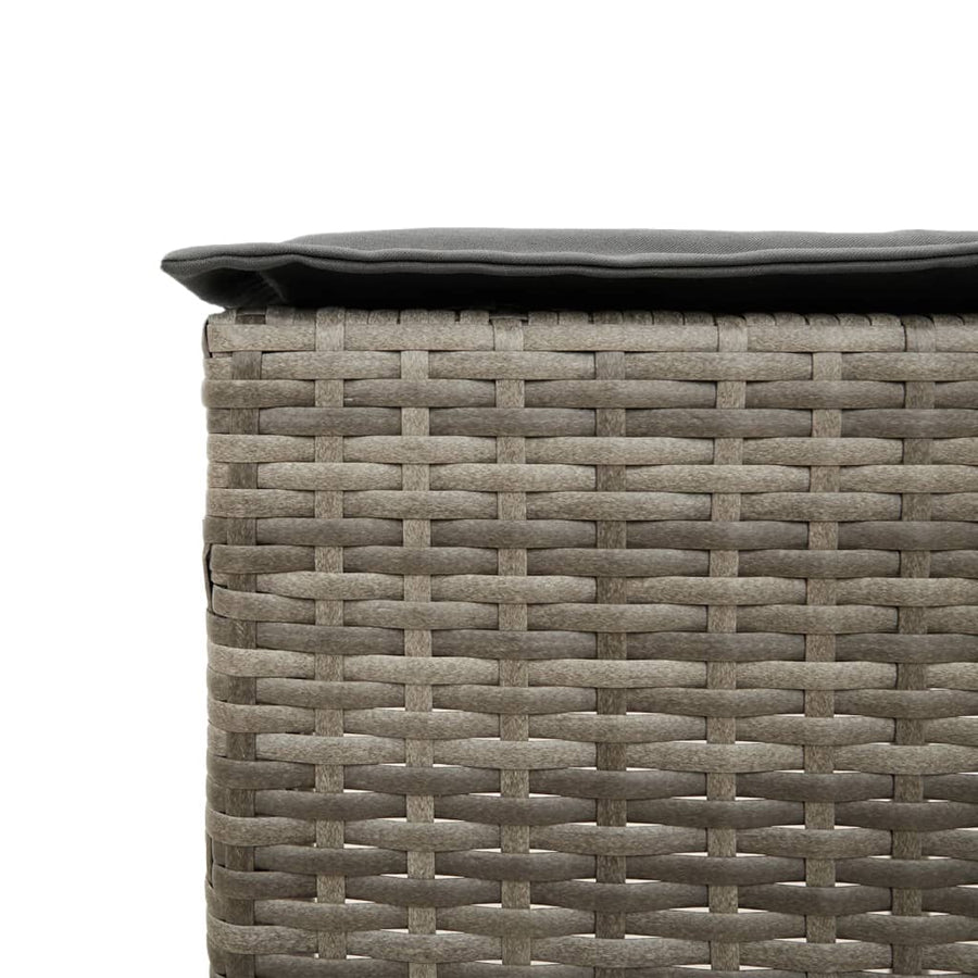 5-Delige Tuinbarset Met Kussens Poly 4 Grijs rattan