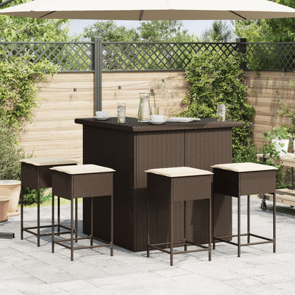 5-Delige Tuinbarset Met Kussens Poly Rattan 4