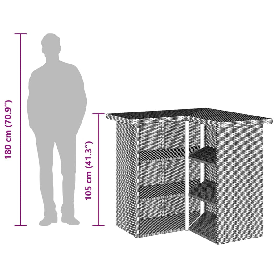 5-Delige Tuinbarset Met Kussens Poly Rattan 4