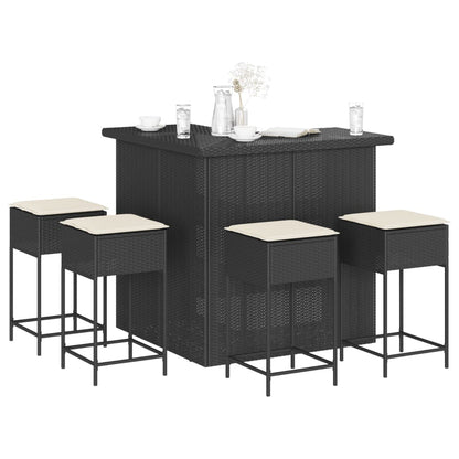 5-Delige Tuinbarset Met Kussens Poly Rattan 4
