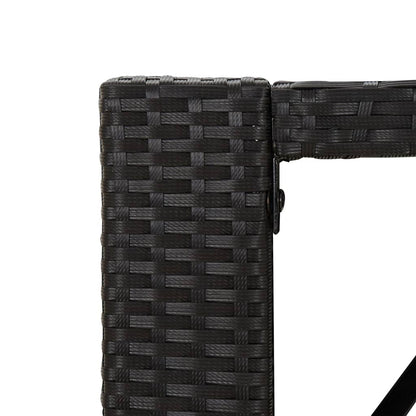 5-delige Tuinbarset met kussens poly rattan zwart