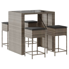 5-Delige Tuinbarset Met Kussens Poly Rattan 4