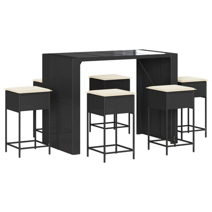 7-Delige Tuinbarset Met Kussens Poly Rattan 6