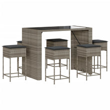 7-Delige Tuinbarset Met Kussens Poly Rattan