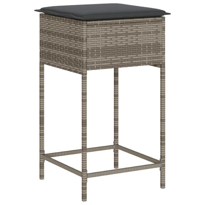 7-Delige Tuinbarset Met Kussens Poly Rattan