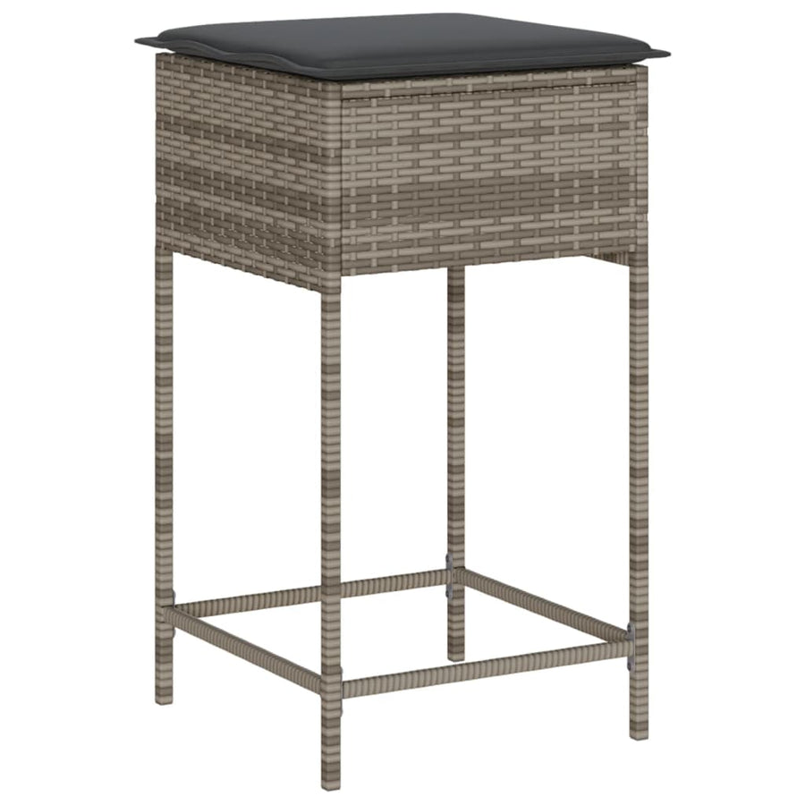 7-Delige Tuinbarset Met Kussens Poly Rattan