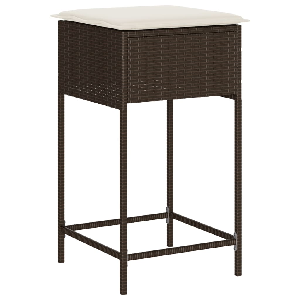 9-Delige Tuinbarset Met Kussens Poly Rattan 8