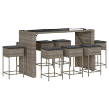 9-Delige Tuinbarset Met Kussens Poly Rattan 8