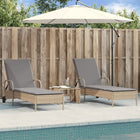 Sun loungers 2 pcs with cushions poly rattan beige