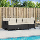 5-Piece Loungeset with Cushions Poly Rattan Black