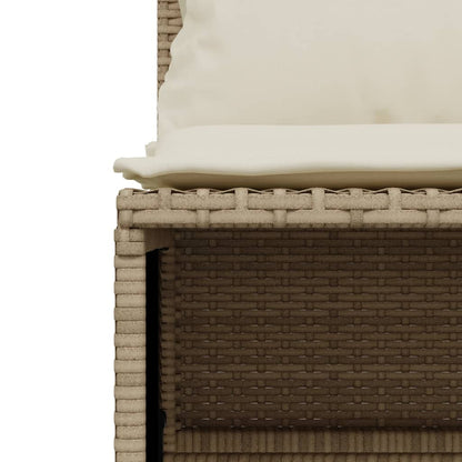 5-delige Loungeset met kussens poly rattan beige