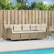 Loungeset 5-delig poly rattan beige