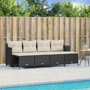 Loungeset 5-delig poly rattan zwart
