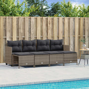 Loungeset 5-delig poly rattan grijs