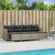 Loungeset 5-delig poly rattan lichtgrijs