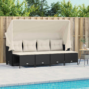 Loungeset 5-delig poly rattan zwart