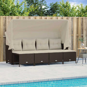 Loungeset 5-delig poly rattan bruin