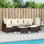 Loungeset 5-delig poly rattan bruin