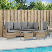 Loungeset poly rattan 5-delig beige