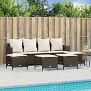 Loungeset 5-delig poly rattan bruin
