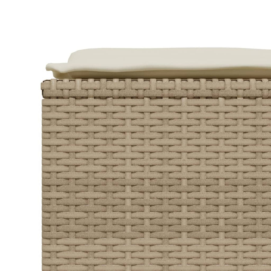 5-delige Loungeset met kussens poly rattan beige