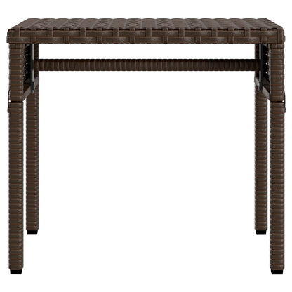 Ligbedden 2 st met luifels en tafel poly rattan bruin