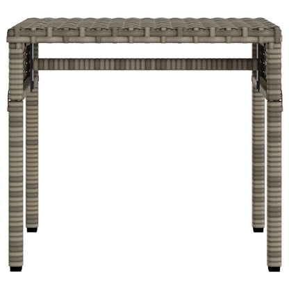 Ligbedden 2 st met luifels en tafel poly rattan grijs