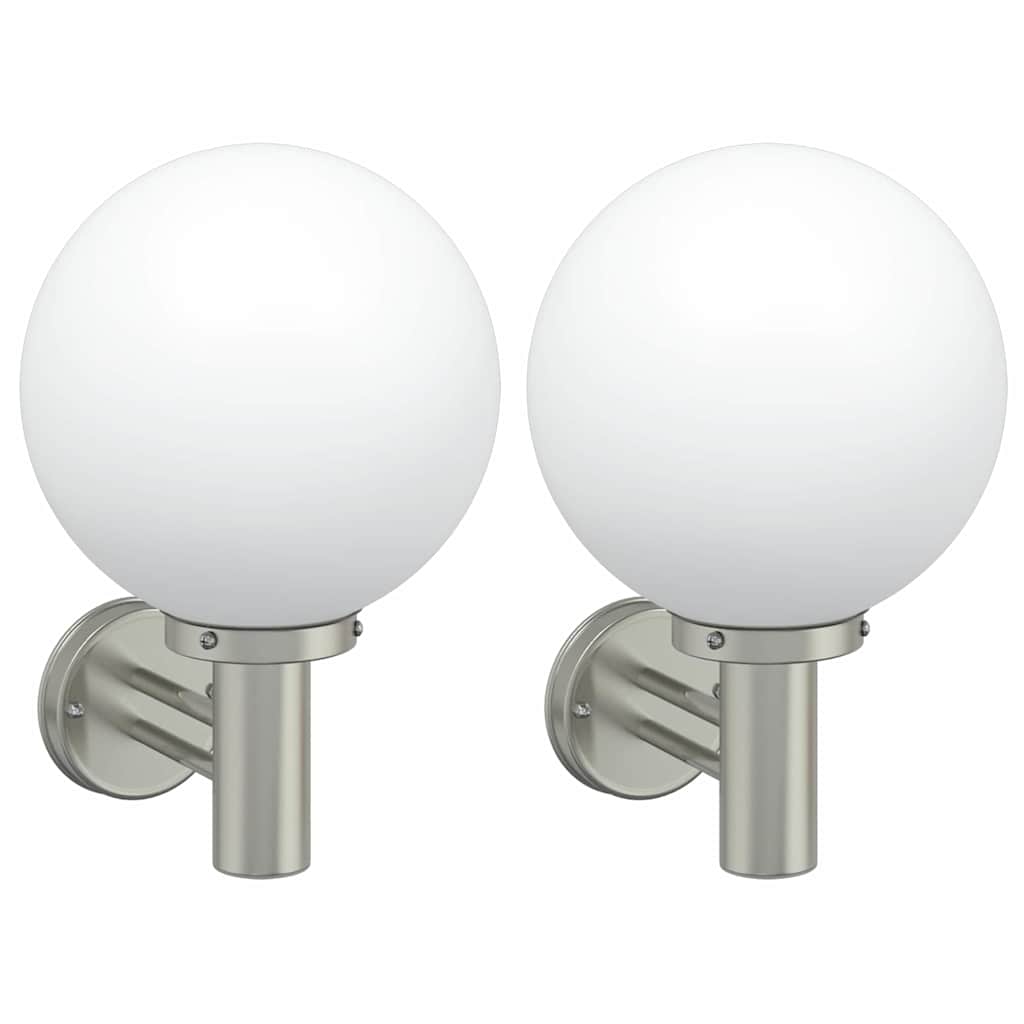 Buiten Wandlamp 2 pcs Zilver 28 x 25 x 38 cm