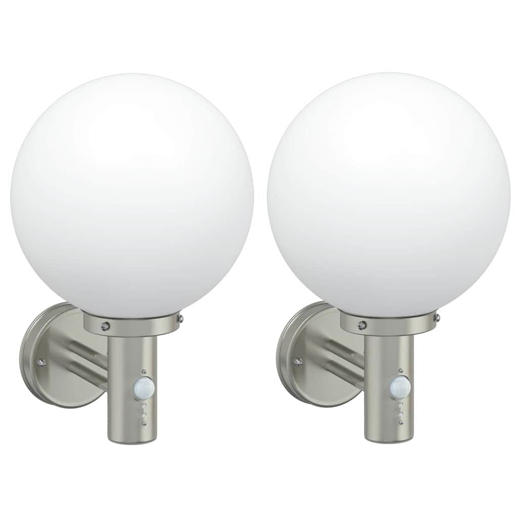 Buiten Wandlamp 2 pcs Zilver 28 x 25 x 38 cm