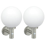 Buitenwandlamp set van 2 zilver 28x25x38 cm