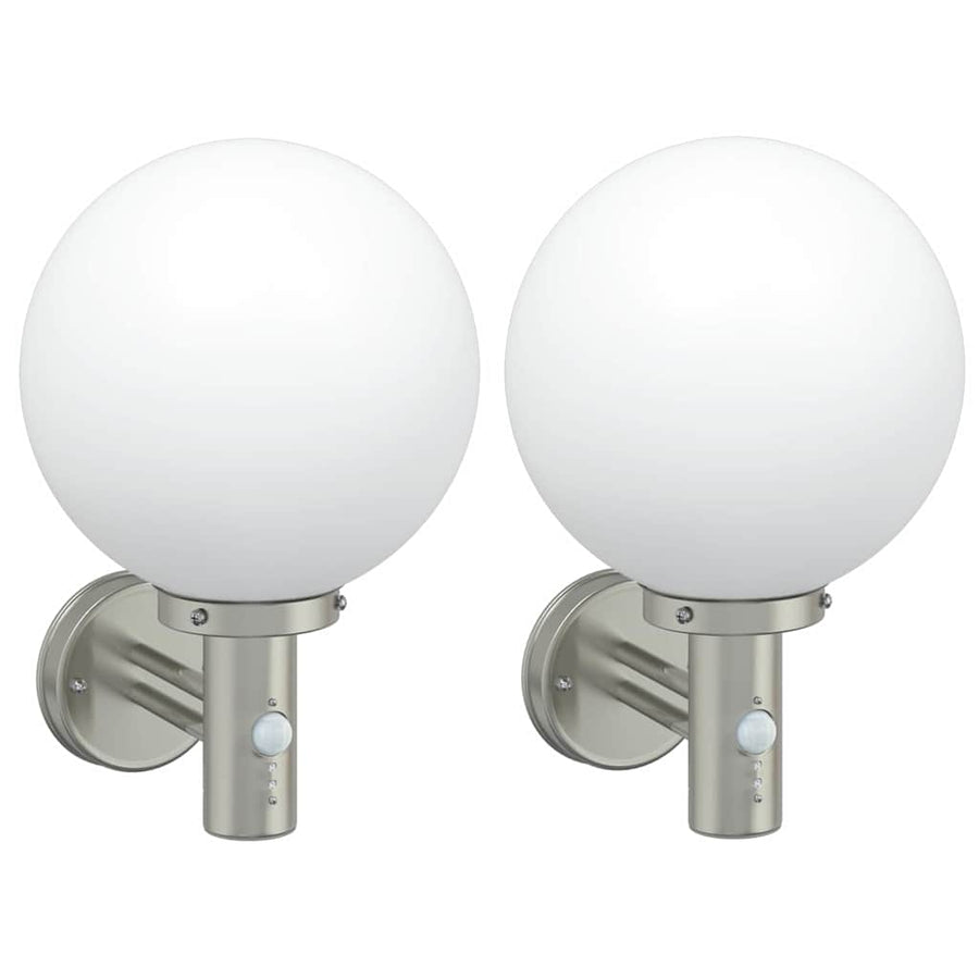 Buiten Wandlamp 2 pcs Zilver 28 x 25 x 38 cm