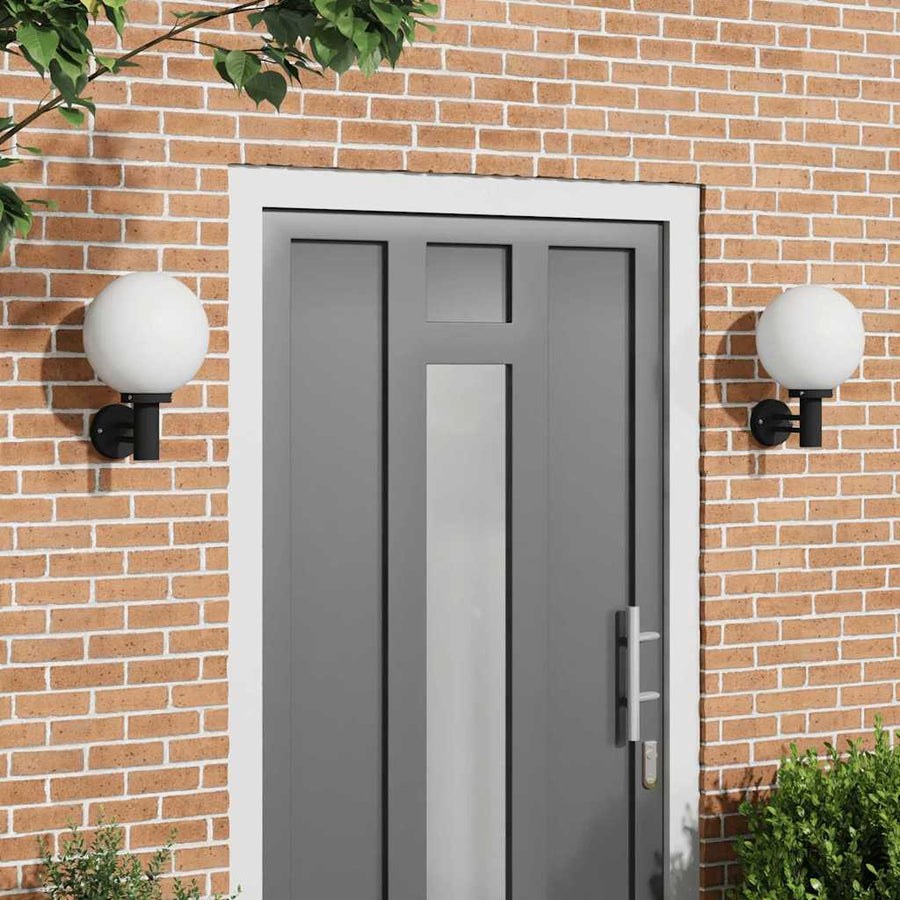 Buiten Wandlamp 2 pcs Zwart 28 x 25 x 38 cm