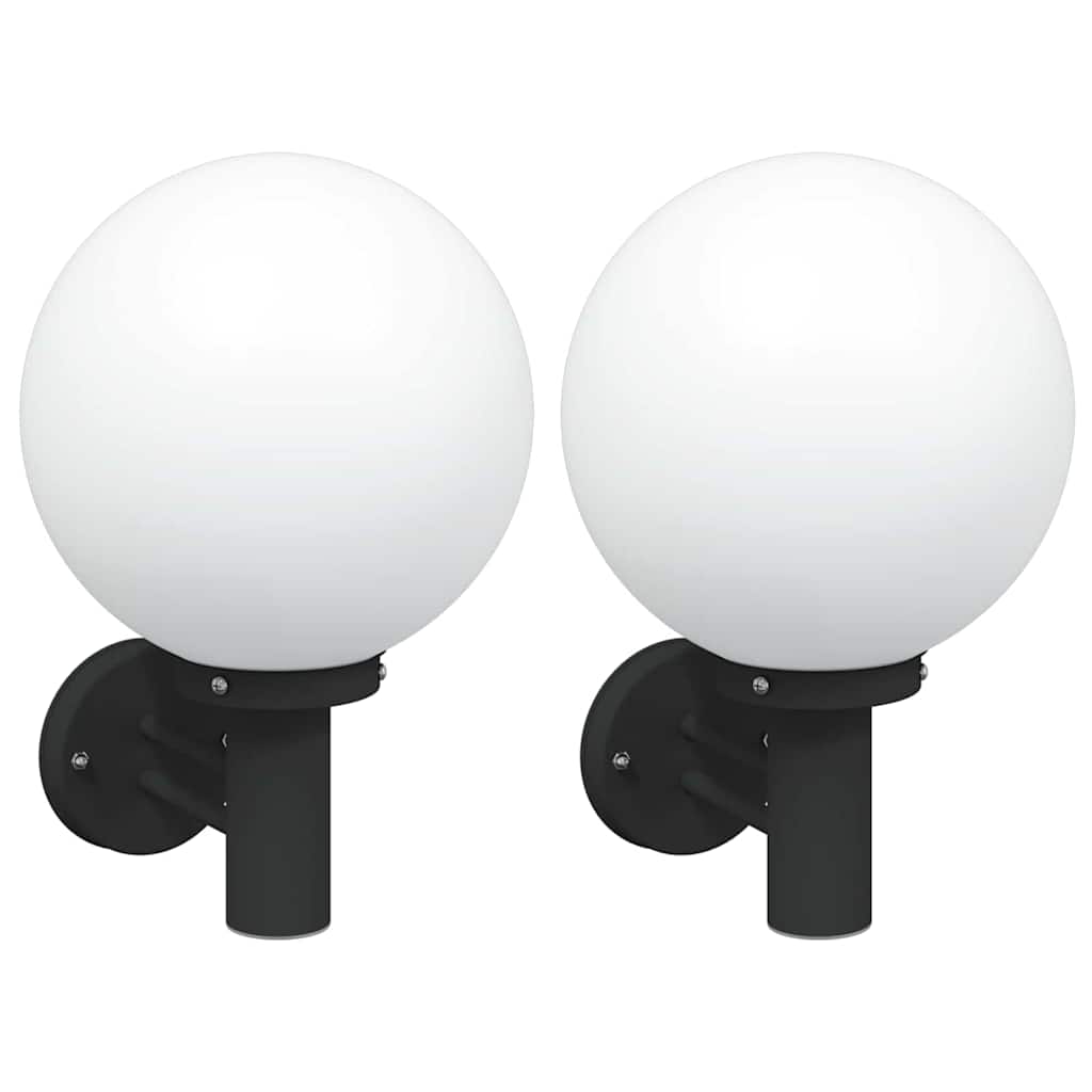 Buiten Wandlamp 2 pcs Zwart 28 x 25 x 38 cm
