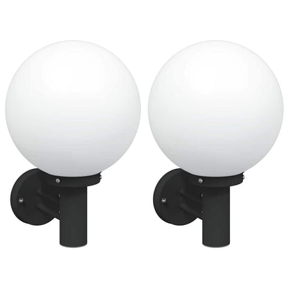 Buiten Wandlamp 2 pcs Zwart 28 x 25 x 38 cm