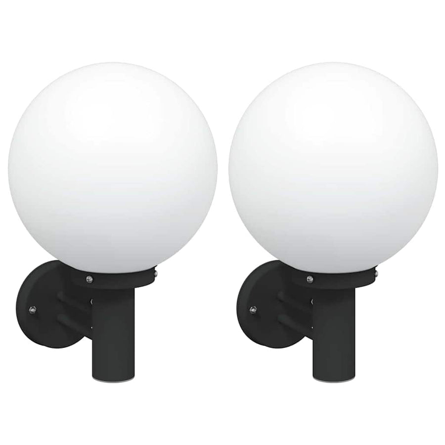 Buiten Wandlamp 2 pcs Zwart 28 x 25 x 38 cm